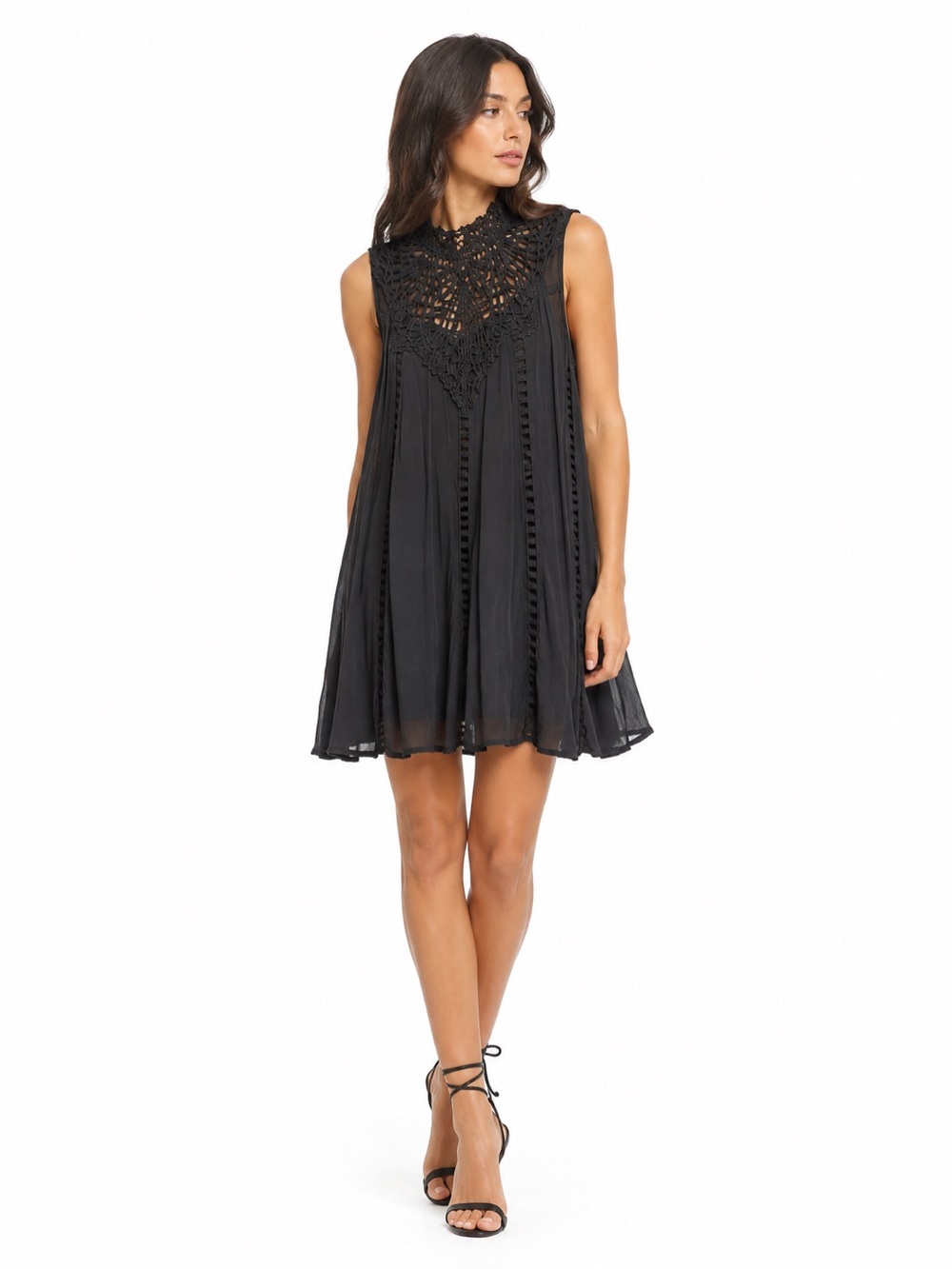 Entro ($79) Crochet Lace Yoke Trapeze Dress - PTP 22
